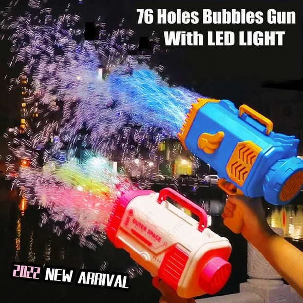 Kids 69 Holes Soap Bubbles Gun Machine Toy