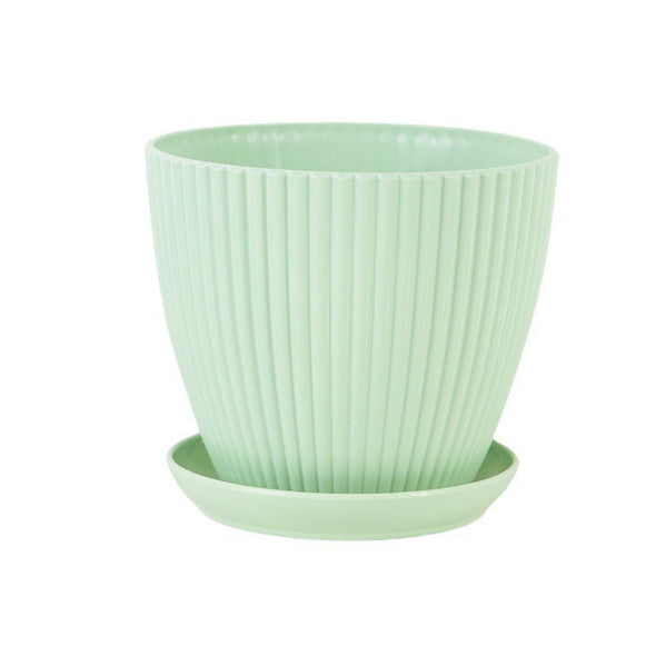 Thickened Vertical Stripes Colorful Round Flower Pot